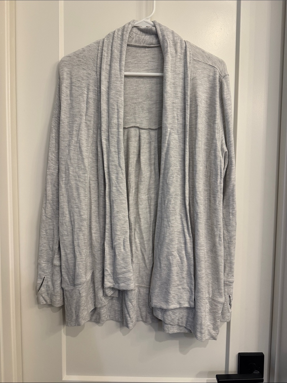 all in motion Light Gray Open-Front Draped Cardigan